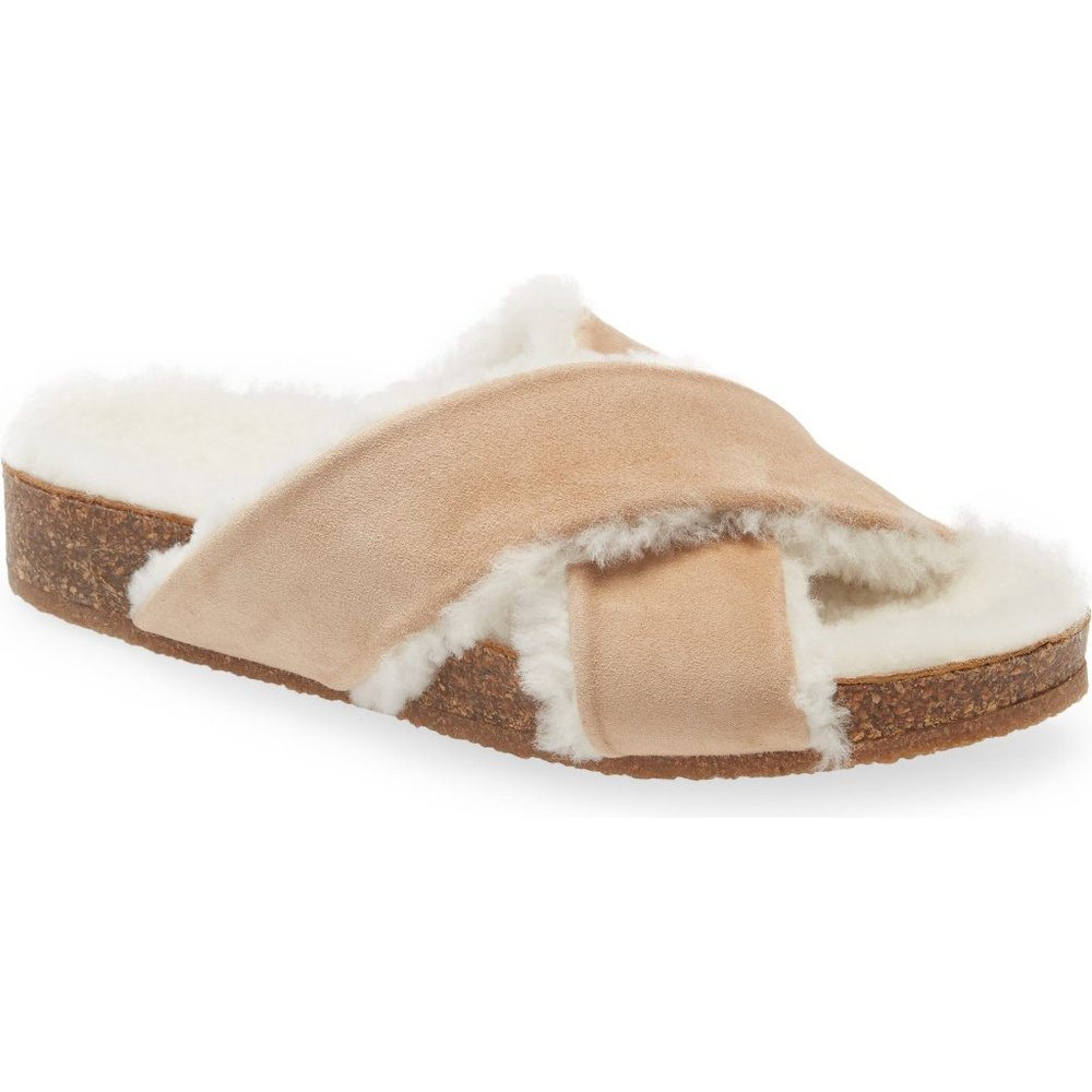 $450 Jenni Kayne Genuine Shearling Lined Slide Sandal… - Gem